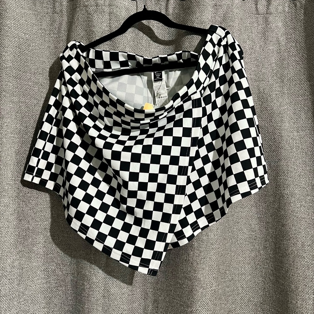 SHEIN Black and White Checkered Skort